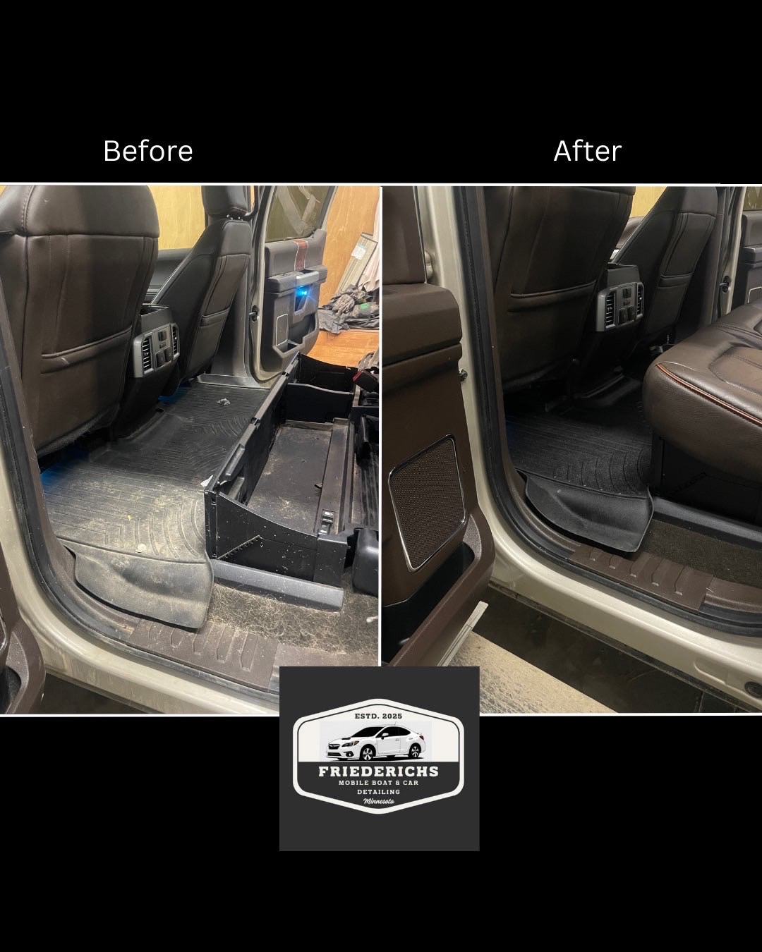 Before and after — rear seating area